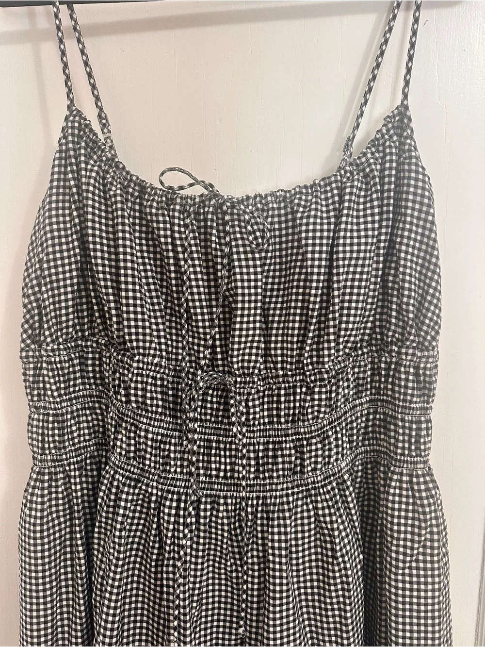 Abercrombie & Fitch Black and White Gingham Maxi Dress